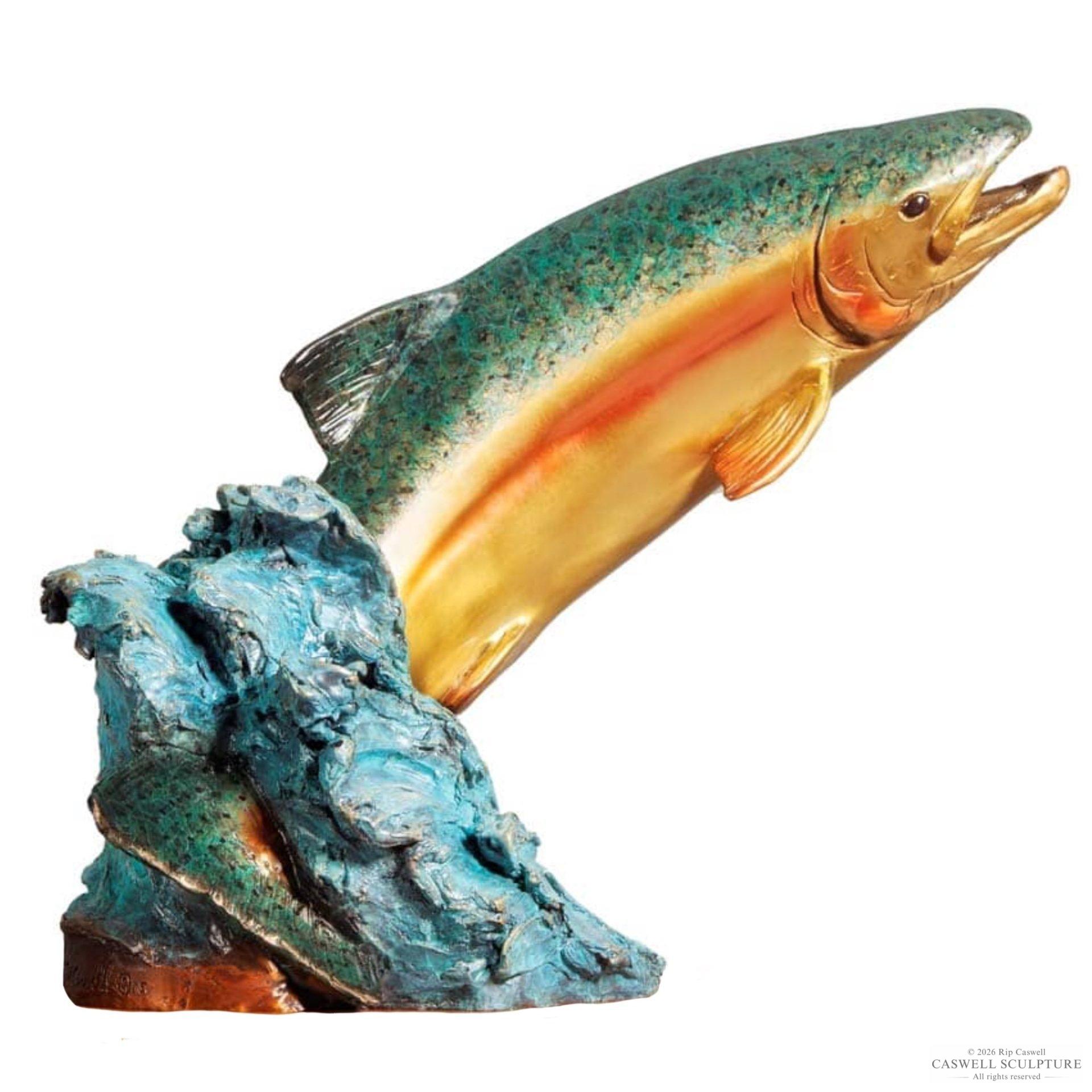 Dancing Fish Statue Bronze Fish Sculpture - Caswell Sculpture
